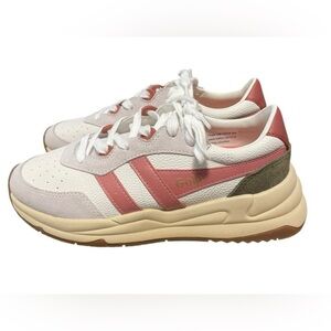 Gola Classics Saturn Sneakers White/Coral Pink/Khaki Size 6 NEW